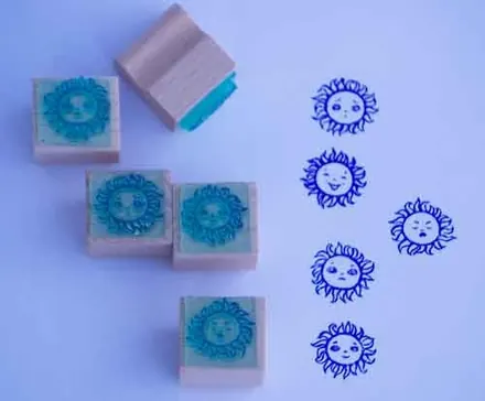 Hodnotící razítka Sluníčko bez textu 5ks 30 x 30mm