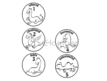 Brontosaurus - sada hodnotících razítek s textem